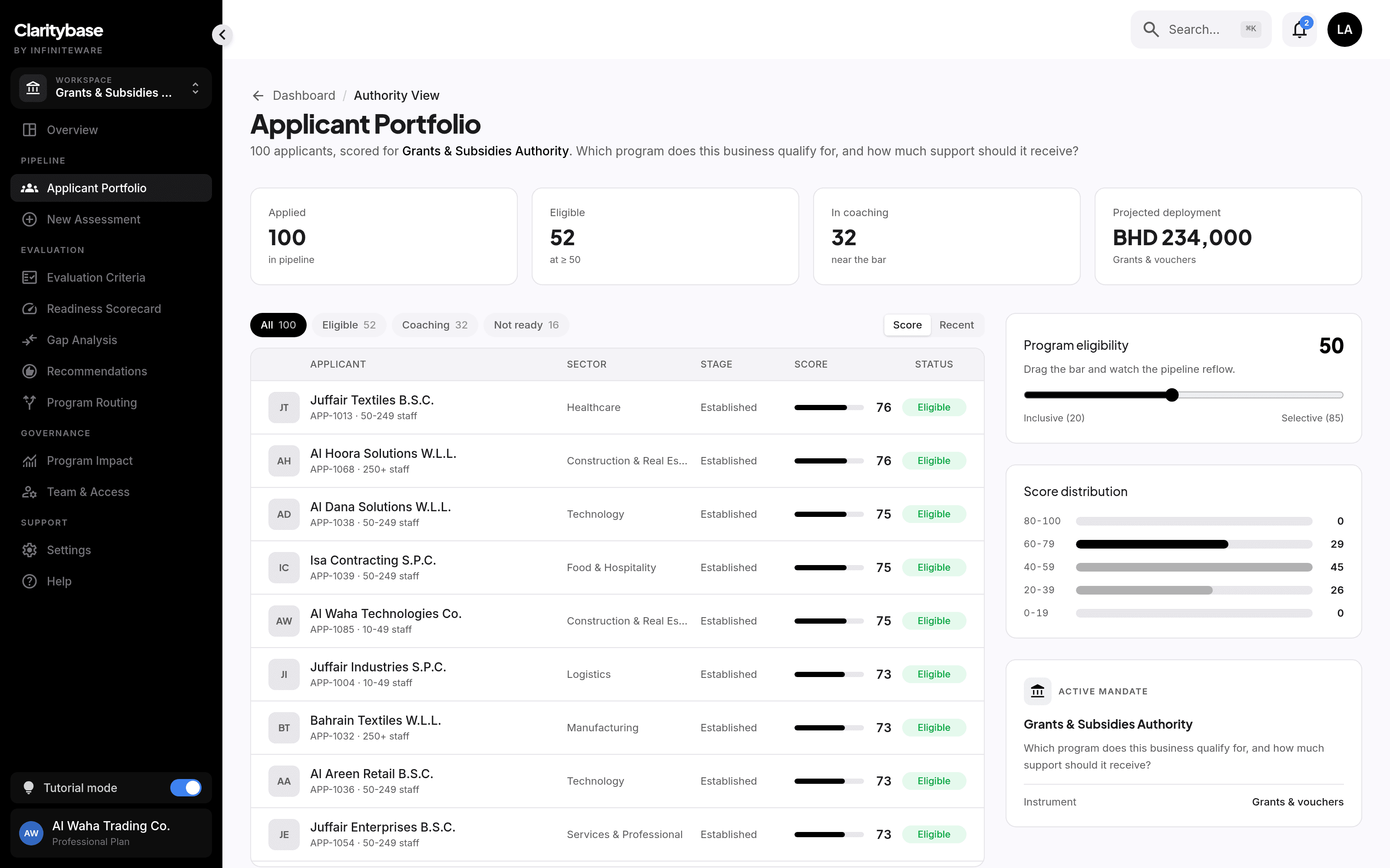 Claritybase screenshot